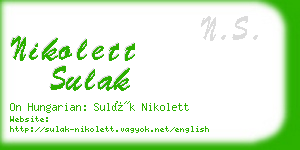 nikolett sulak business card